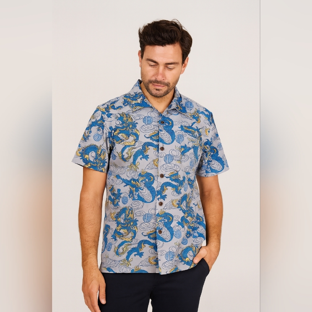 🌟7/25$ LIMITED X CHENASKI Blue Dragon Hawaiian Shirt